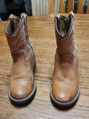 Cody James Kids Brown Western-Style Leather Boots Size 7